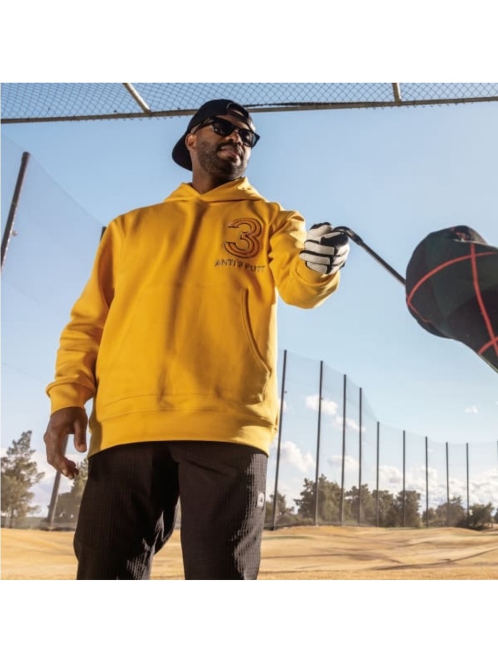 Adidas Anti 3-Putt Hoodie Adicross Golf Mustard Yellow HZ3235 Mens Size Large